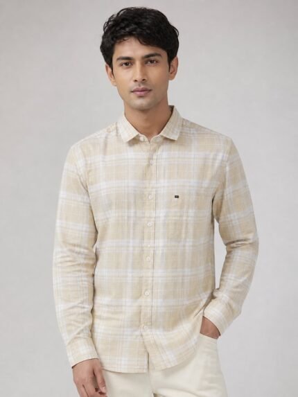 Trendy Lite Yellow Checks Full Shirt for Men