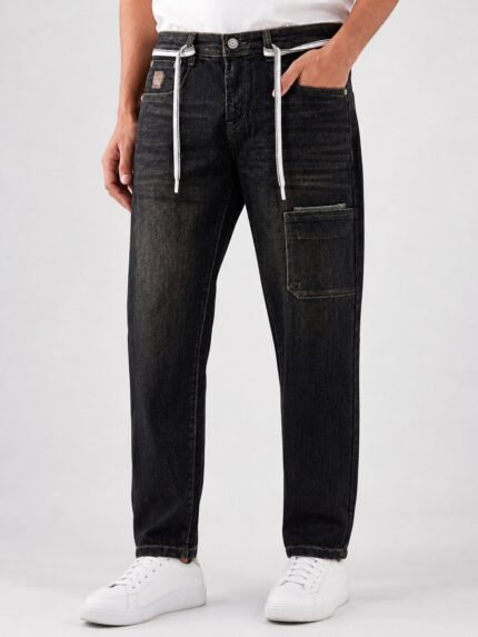 Dark Brown Stylish Chinese Denim Jeans for Men