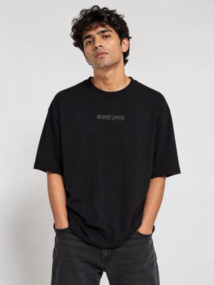 Classic Black Oversize T-Shirt for Men & Streetwear Essential
