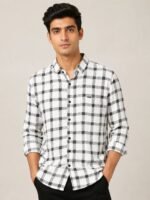 Classic White Checks Full Shirt for Men