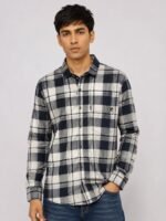 Trendy Dark Grey Checks Shirt for Men Premium