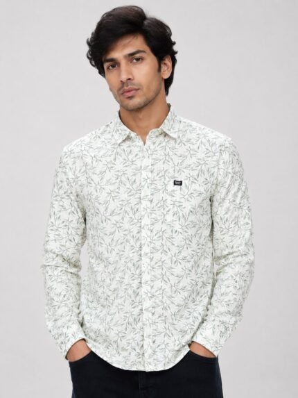 Trendy Green Printed Shirt for Men Premium