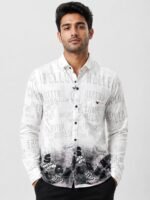 Dark Brown Printed Full Shirt for Men Timeless Style