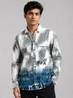 Trendy Blue Printed Full Shirt for Men Fashion Forward