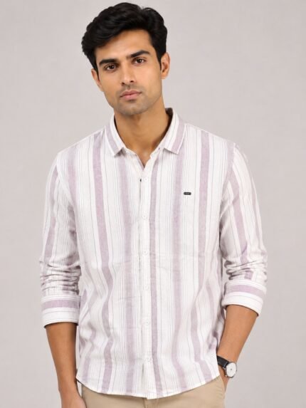 Classic Pink Stripe Shirt for Men
