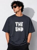 Men's Best Dark Grey Printed Oversize T-Shirt Urban