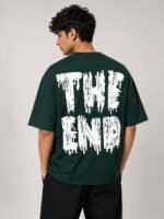 Men's Best Dark Green Printed Oversize T-Shirt For Men