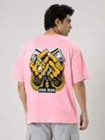 Baby Pink Printed T-Shirt Oversized Premium