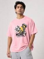 Baby Pink Printed T-Shirt Oversized Premium