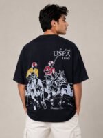 Deep Blue Oversize T-Shirt for Men Streetwear