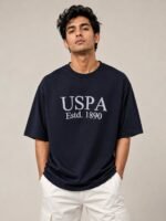 Deep Blue Oversize T-Shirt for Men Streetwear