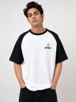 Men's Stylish Black Printed Oversize T-Shirt Streetwear