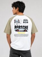 Men's Stylish Cream Printed Oversize T-Shirt Minimalist Chic