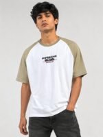 Men's Stylish Cream Printed Oversize T-Shirt Minimalist Chic
