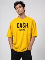Yellow Printed Oversize T-Shirt for Men | Premium Cotton