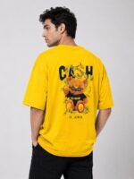 Yellow Printed Oversize T-Shirt for Men | Premium Cotton