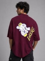 Maroon Printed T-Shirt for Men | Premium Cotton