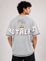 Best Lite Grey Oversize Printed Tshirt For Men Urban