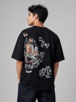 Back Print Black Oversized T-Shirt For Men
