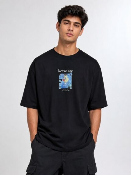 Premium Black Oversized T-Shirt with Back Print
