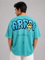 Lite Green Back Print Oversize Tshirt For Men