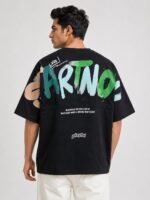 Black Back Print Oversize Tshirt For Men Streetwear