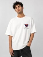 White Oversize Back Print Tshirt For Men Statement