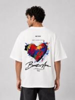 White Oversize Back Print Tshirt For Men Statement