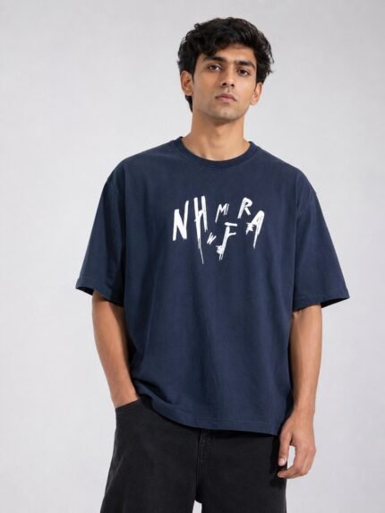 Best Trendy Dark Grey Printed Oversized T-Shirt for Men Premium