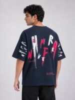 Best Trendy Dark Grey Printed Oversized T-Shirt for Men Premium
