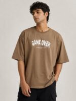 Best Imported Dark Cream Printed Oversized T-Shirt Premium