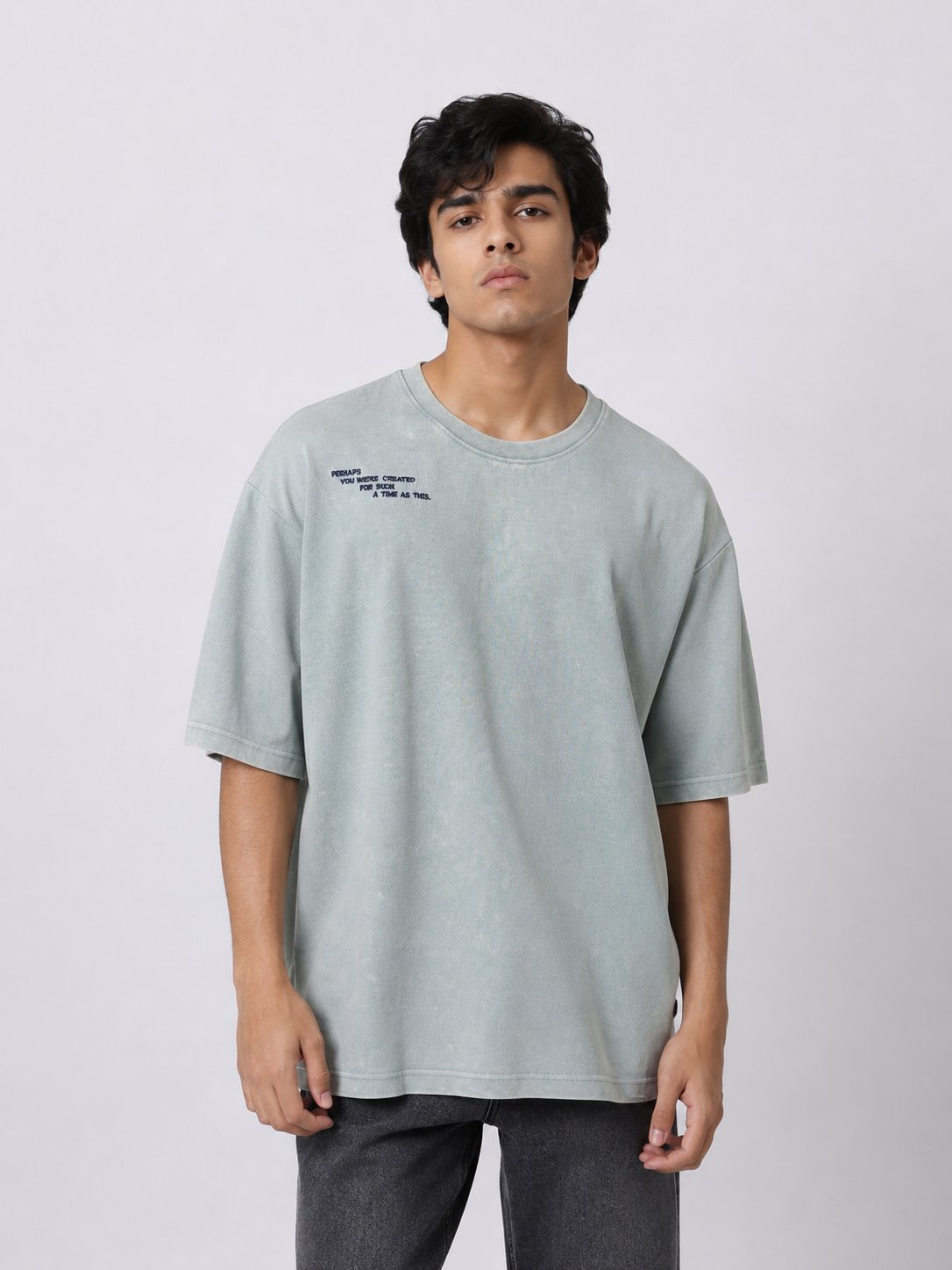Stylish Solid Ice Blue Oversize T-Shirt for Men & Cool Pastel Stylish Solid Ice Blue Oversize T-Shirt for Men & Cool Pastel