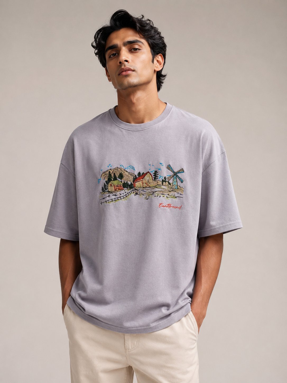 Premium Lite Purple Printed Oversize T-Shirt for Men Premium Lite Purple Printed Oversize T-Shirt for Men