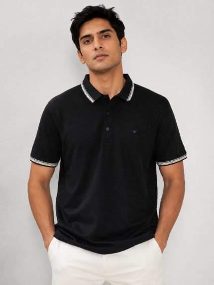 Plain Black Polo Half T-Shirt for Men & Ultimate Essential