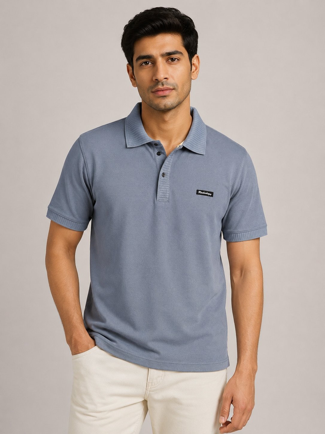 Trendy Solid Blue Polo Half T-Shirt for Men & Confidence Trendy Solid Blue Polo Half T-Shirt for Men & Confidence