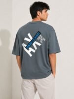 Best Classic Dark Grey Oversize Printed T-Shirt Premium