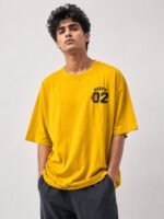 Stylish Yellow Oversize Printed T-Shirt Premium Streetwear