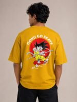 Premium Yellow Printed Oversize T-Shirt Trendy Streetwear