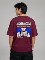 Trendy Wine Printed Oversize T-Shirt for Men Trendy Streetwear