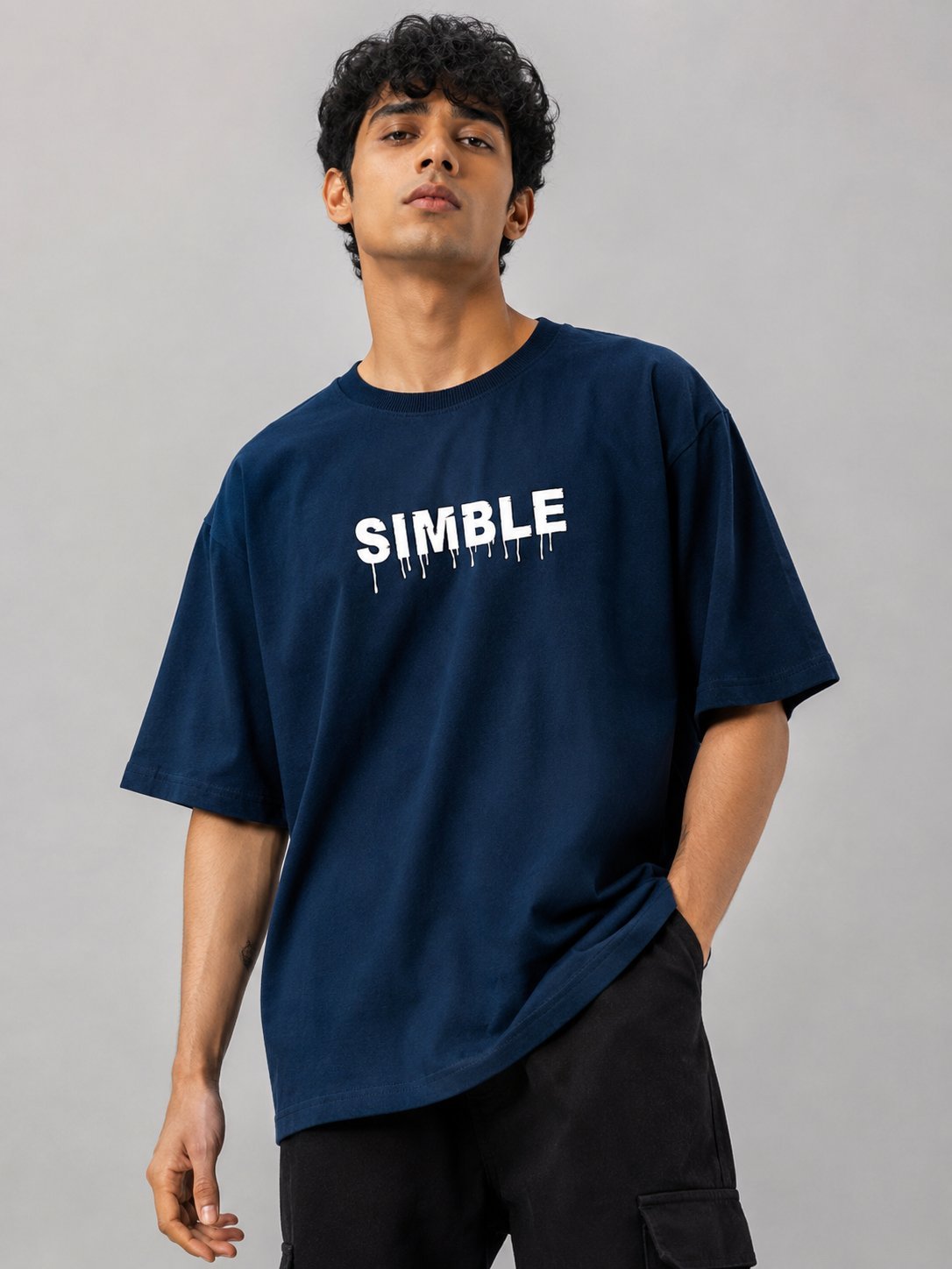 Best Premium trendy Navy Blue Oversized T-Shirt Premium Best Premium trendy Navy Blue Oversized T-Shirt Premium