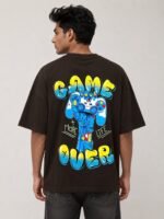Printed Black Oversize T-Shirt for Men Essential
