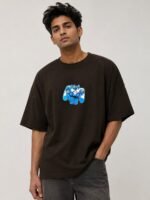 Printed Black Oversize T-Shirt for Men Essential