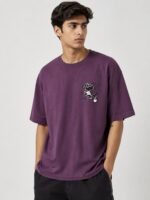 Purple Oversize T-Shirt for Men Streetwear Style