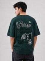 Men's Dark Green Oversize T-Shirt For Men Style