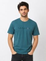 Blue Plain Half T-Shirt for Men & Versatile