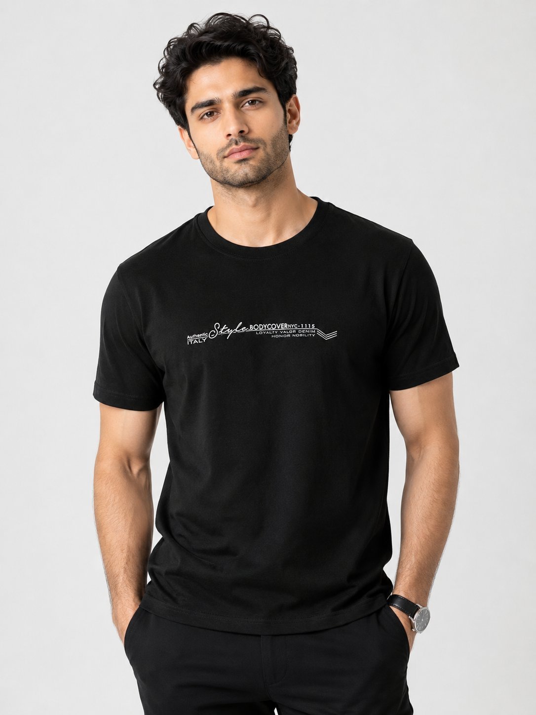 Black Plain Half Tshirt for Men Classic & Versatile Black Plain Half Tshirt for Men Classic & Versatile