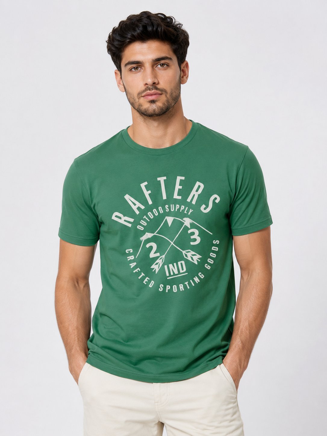Classic Green Printed Half Sleeve T-Shirt Premium Classic Green Printed Half Sleeve T-Shirt Premium