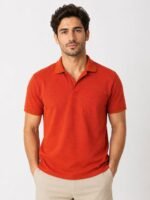 Stylish Plain Red Polo Half T-Shirt Premium Meti