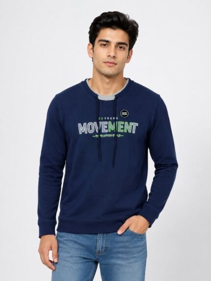 Navy Blue Stylish Men's T-Shirt – Trendy & Comfortable