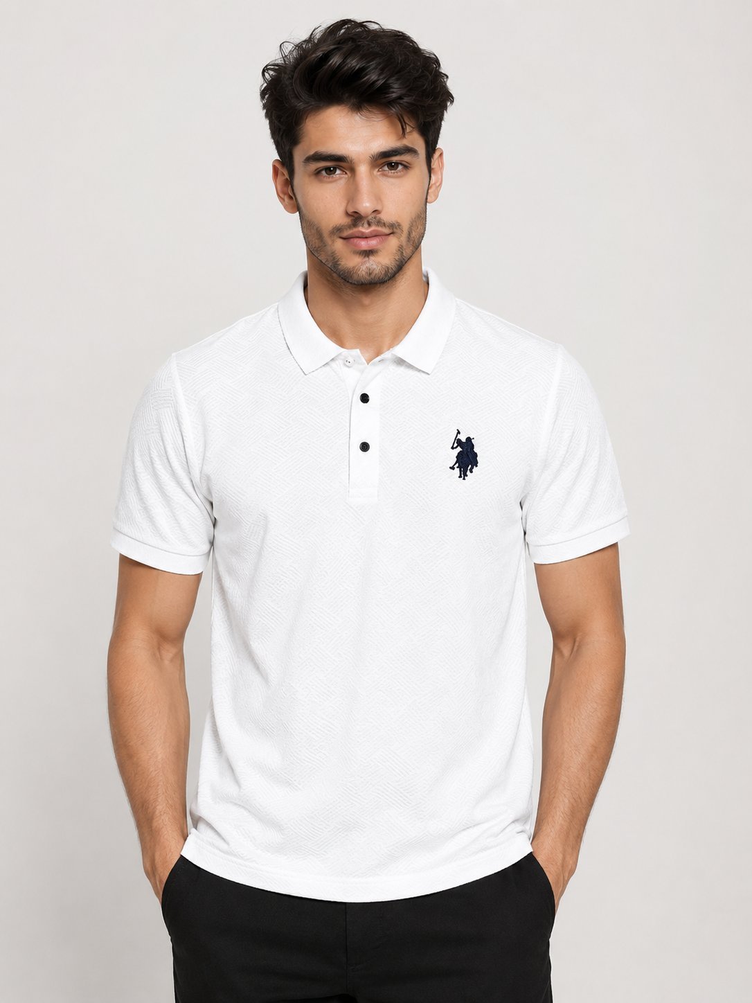 Stylish Plain White Polo T-Shirt for Men | Classic & Versatile Stylish Plain White Polo T-Shirt for Men | Classic & Versatile